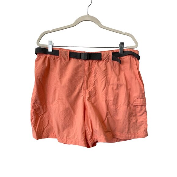 Columbia Cargo Shorts Size XL Sandy River Belted Orange Black Outdoor Fishing - Picture 1 of 7